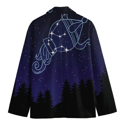 Aquarius Constellation Print Men's Blazer