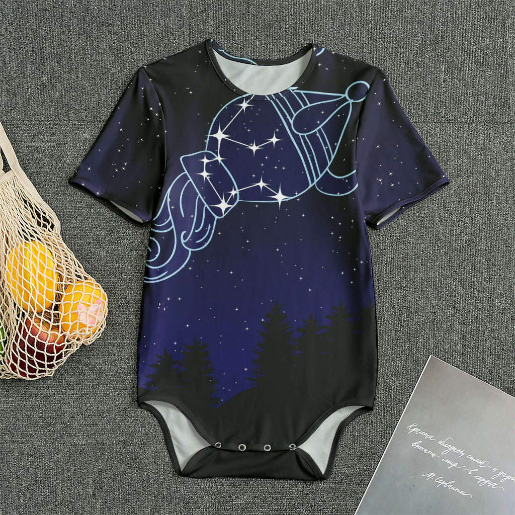 Aquarius Constellation Print Men's Bodysuit