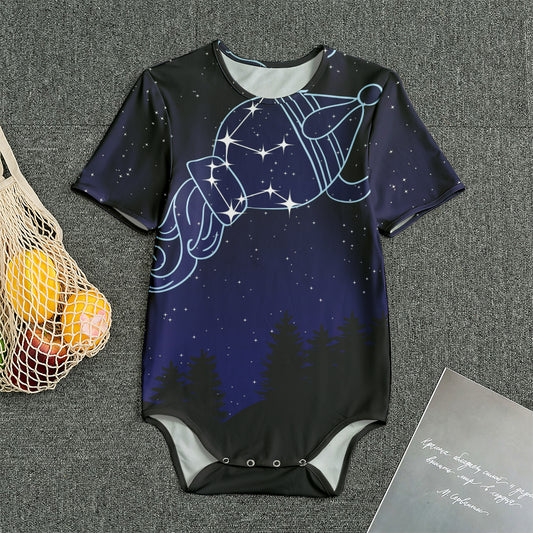 Aquarius Constellation Print Men's Bodysuit