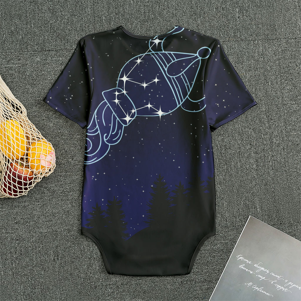 Aquarius Constellation Print Men's Bodysuit