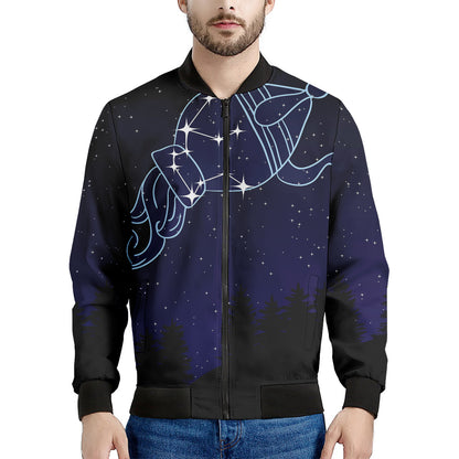 Aquarius Constellation Print Men's Bomber Jacket