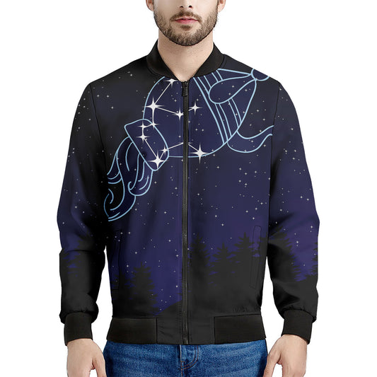 Aquarius Constellation Print Men's Bomber Jacket