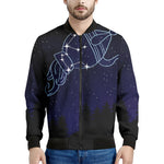 Aquarius Constellation Print Men's Bomber Jacket
