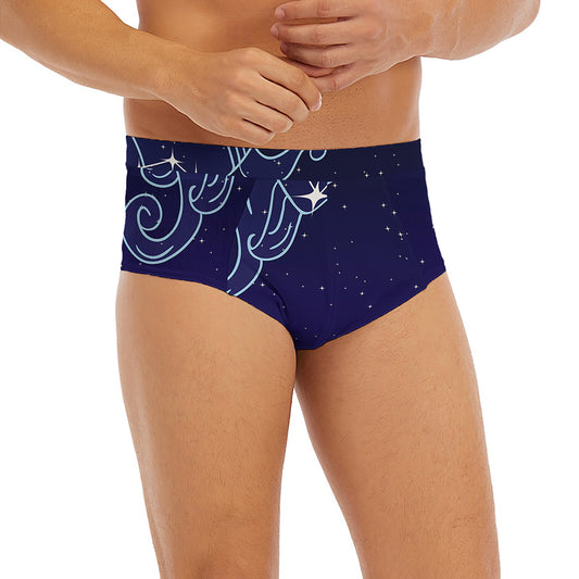 Aquarius Constellation Print Men's Briefs