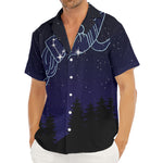 Aquarius Constellation Print Men's Deep V-Neck Shirt