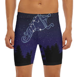 Aquarius Constellation Print Men's Long Boxer Briefs
