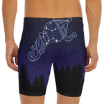 Aquarius Constellation Print Men's Long Boxer Briefs