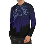 Aquarius Constellation Print Men's Long Sleeve Rash Guard