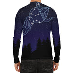 Aquarius Constellation Print Men's Long Sleeve Rash Guard