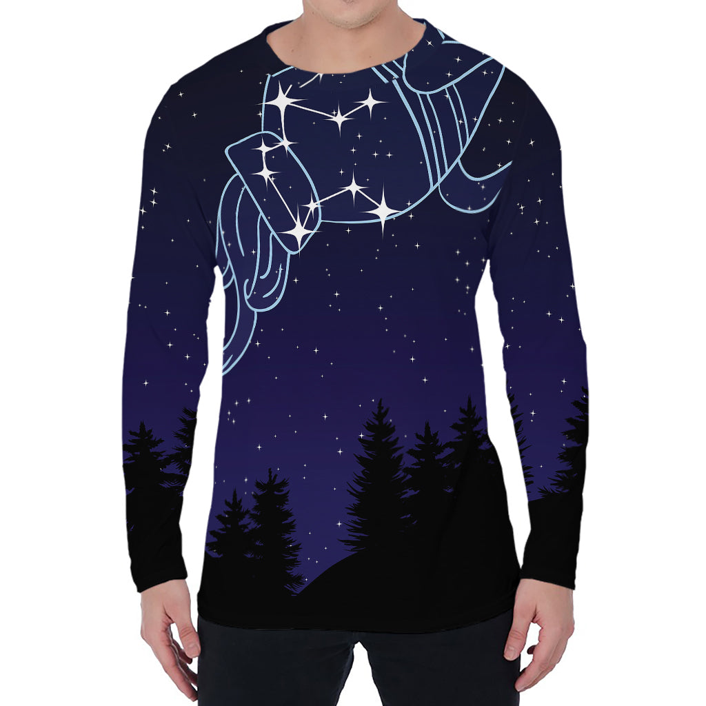 Aquarius Constellation Print Men's Long Sleeve T-Shirt