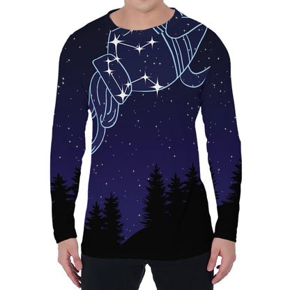 Aquarius Constellation Print Men's Long Sleeve T-Shirt