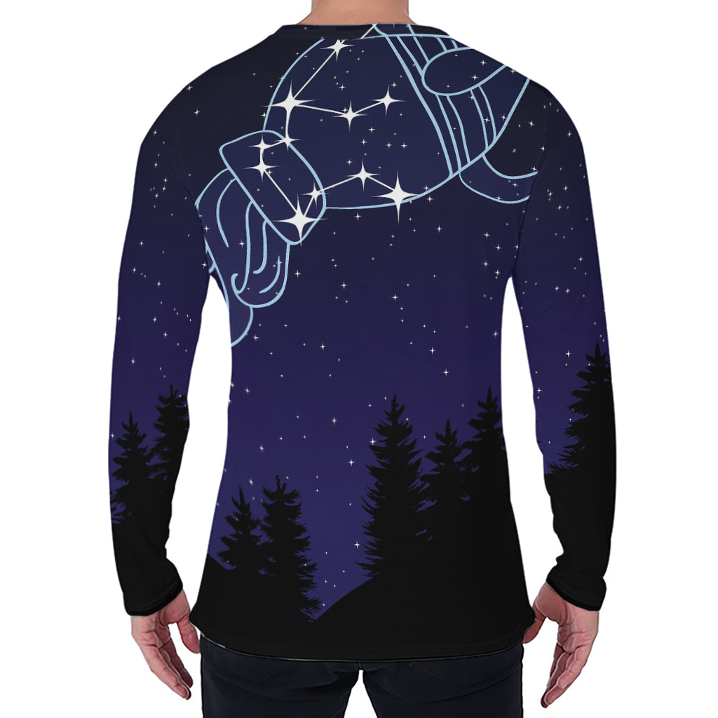 Aquarius Constellation Print Men's Long Sleeve T-Shirt