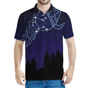 Aquarius Constellation Print Men's Polo Shirt