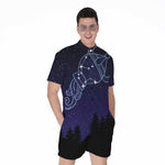 Aquarius Constellation Print Men's Rompers