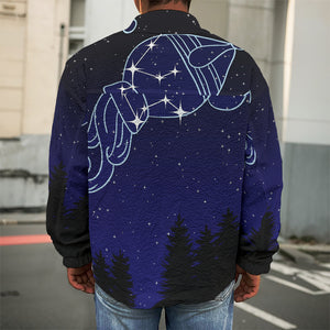 Aquarius Constellation Print Men's Shirt Jacket