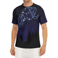 Aquarius Constellation Print Men's Short Sleeve Rash Guard