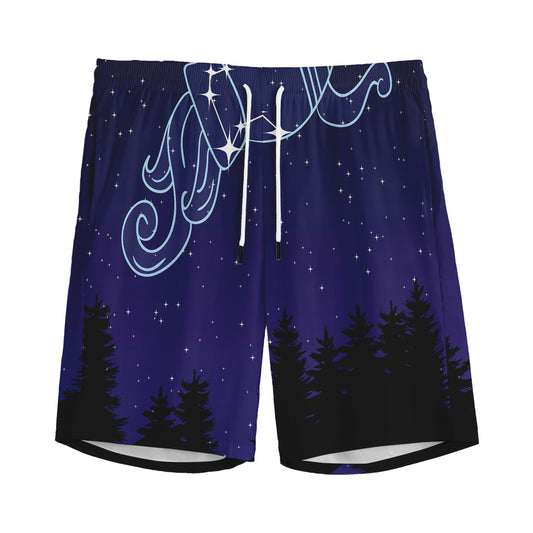 Aquarius Constellation Print Men's Sports Shorts