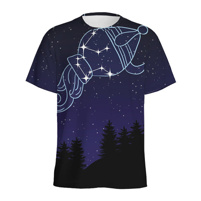 Aquarius Constellation Print Men's Sports T-Shirt