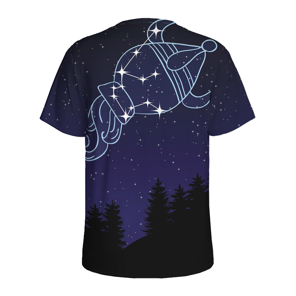 Aquarius Constellation Print Men's Sports T-Shirt
