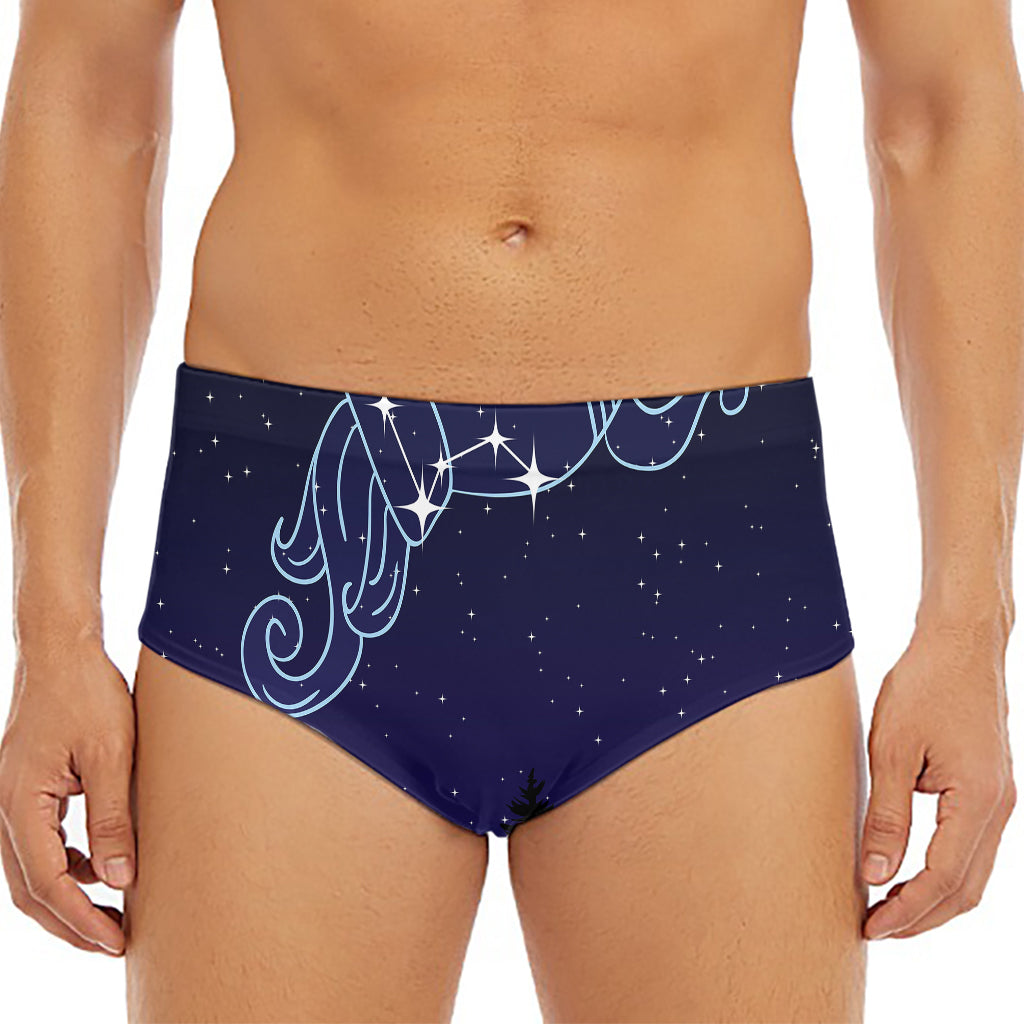 Aquarius Constellation Print Men's Triangle Swim Briefs