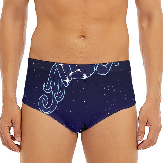 Aquarius Constellation Print Men's Triangle Swim Briefs