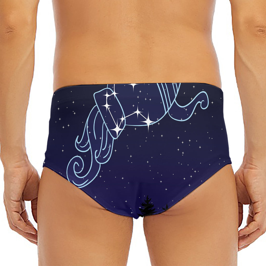 Aquarius Constellation Print Men's Triangle Swim Briefs