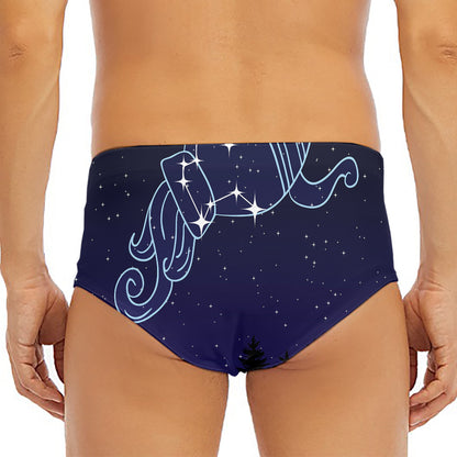 Aquarius Constellation Print Men's Triangle Swim Briefs