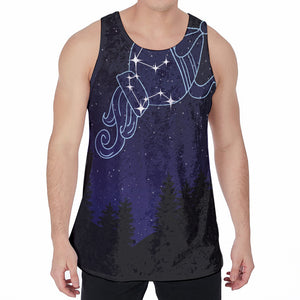 Aquarius Constellation Print Men's Velvet Tank Top