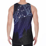 Aquarius Constellation Print Men's Velvet Tank Top