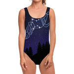 Aquarius Constellation Print One Piece Swimsuit