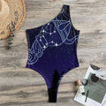 Aquarius Constellation Print One Shoulder Bodysuit