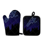 Aquarius Constellation Print Oven Mitt And Pot Holder Set