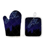 Aquarius Constellation Print Oven Mitt And Pot Holder Set