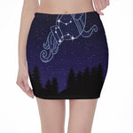 Aquarius Constellation Print Pencil Mini Skirt