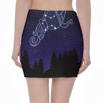 Aquarius Constellation Print Pencil Mini Skirt