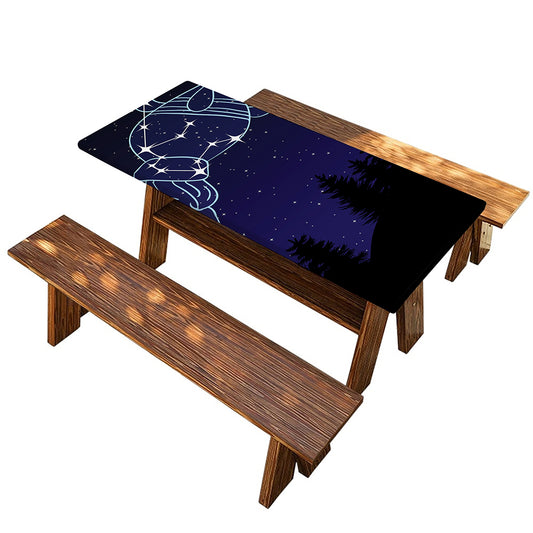 Aquarius Constellation Print Picnic Table Cover