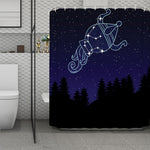 Aquarius Constellation Print Polyester Shower Curtain