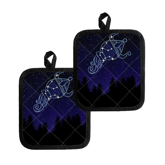Aquarius Constellation Print Pot Holders