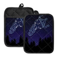 Aquarius Constellation Print Pot Holders With Pocket