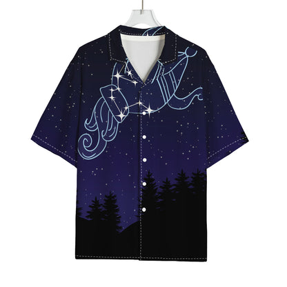 Aquarius Constellation Print Rayon Hawaiian Shirt