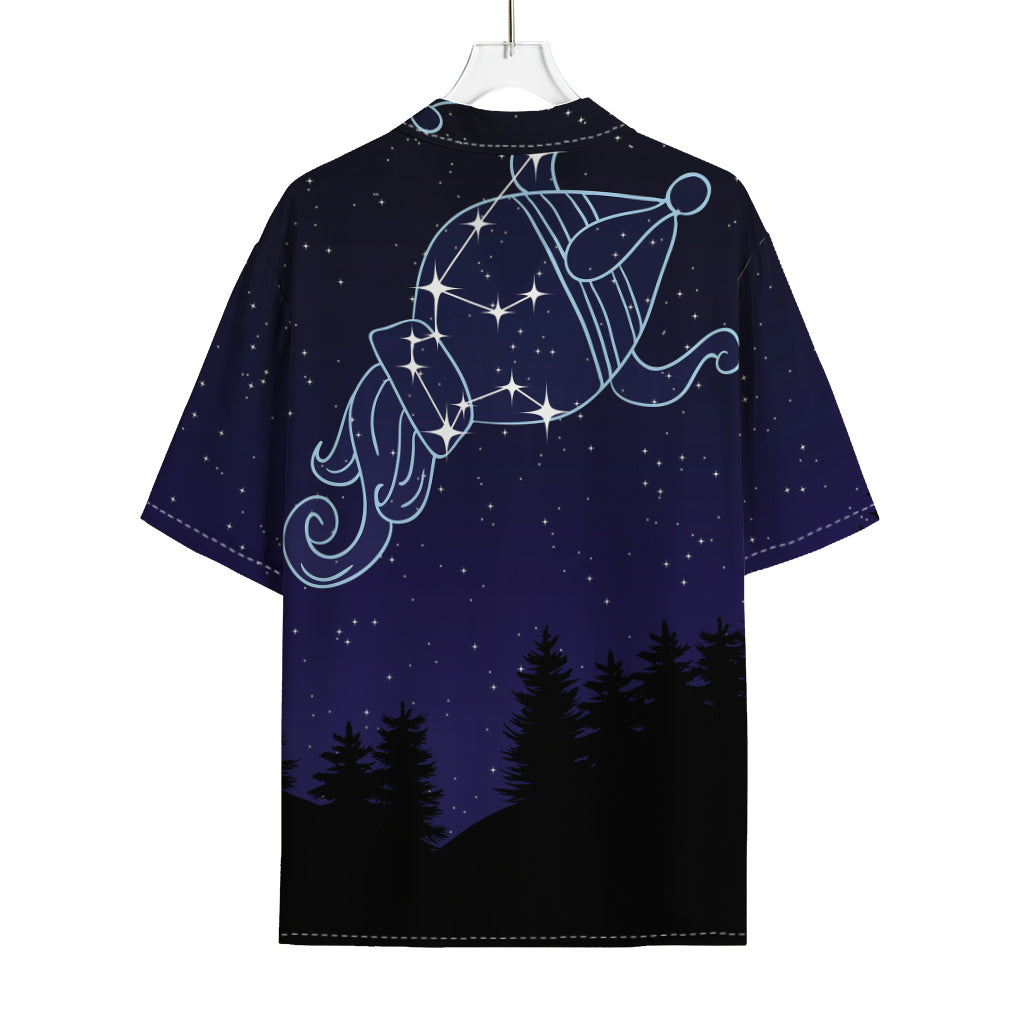Aquarius Constellation Print Rayon Hawaiian Shirt