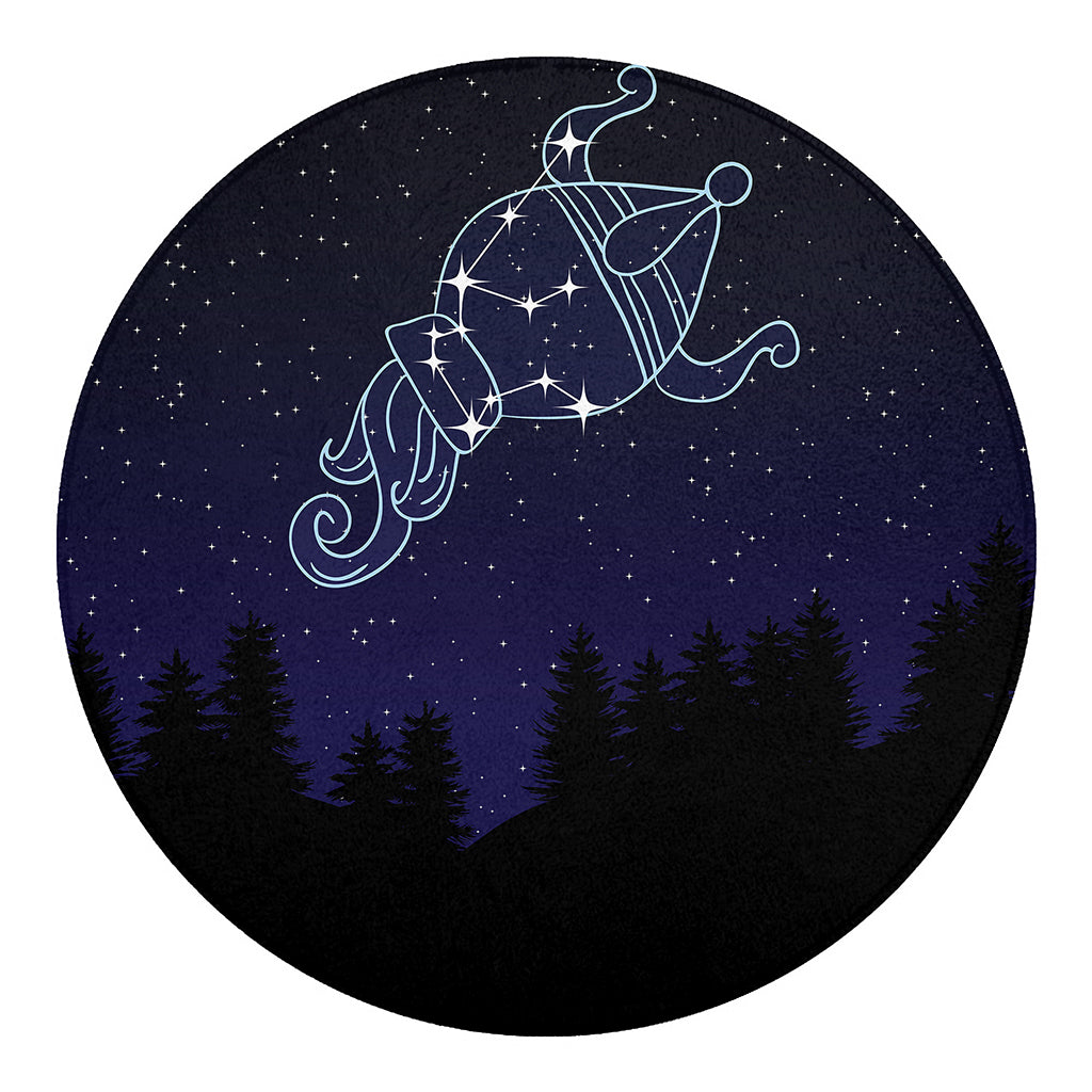 Aquarius Constellation Print Round Blanket