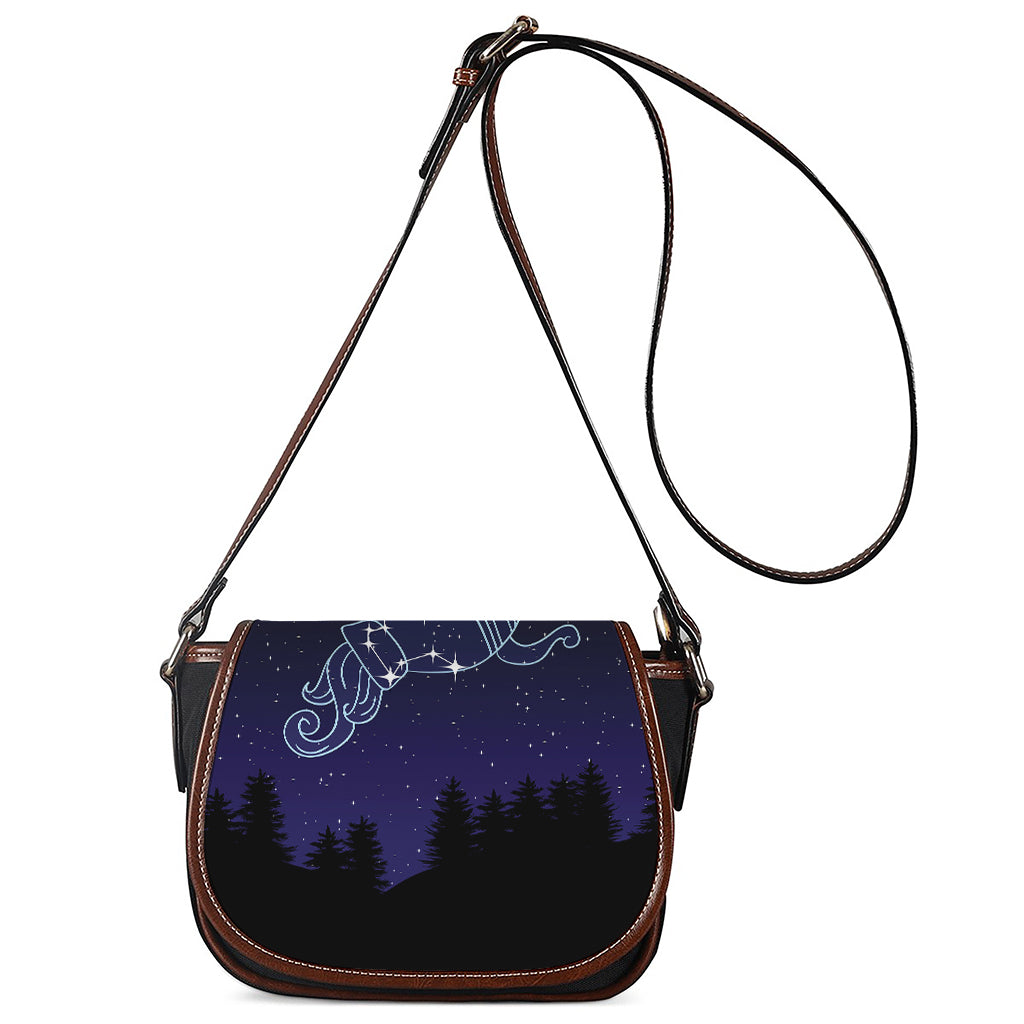 Aquarius Constellation Print Saddle Bag
