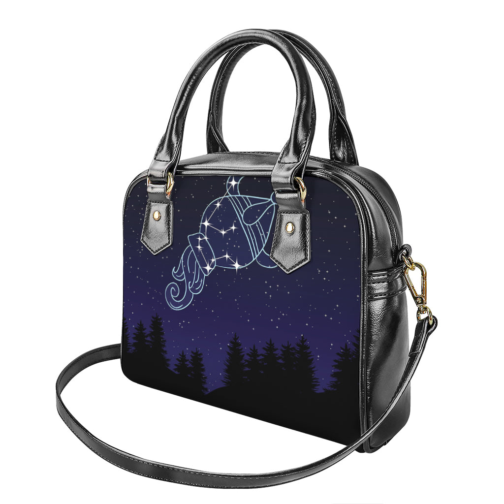 Aquarius Constellation Print Shoulder Handbag