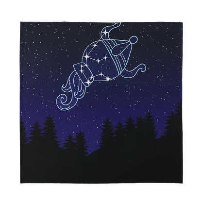 Aquarius Constellation Print Silk Bandana