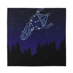 Aquarius Constellation Print Silk Bandana