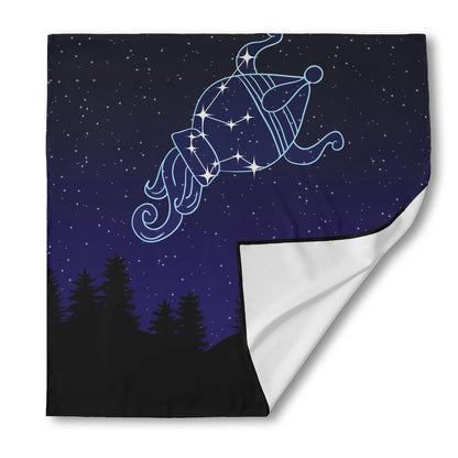 Aquarius Constellation Print Silk Bandana