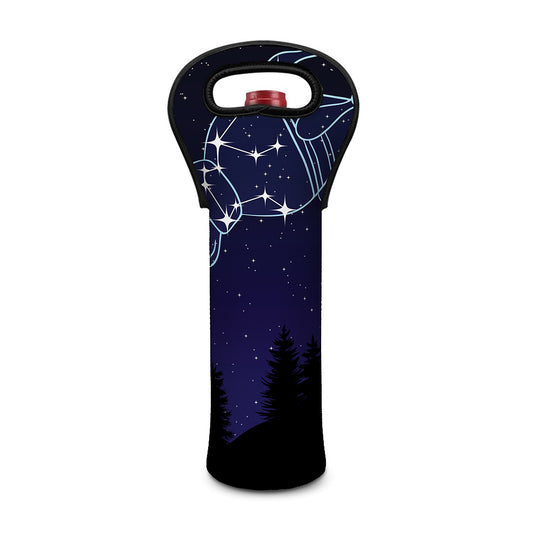Aquarius Constellation Print Single Neoprene Wine Tote
