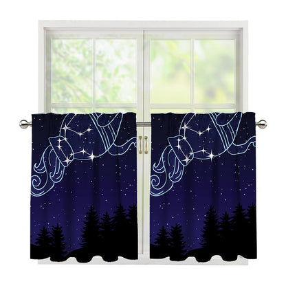 Aquarius Constellation Print Tier Curtains