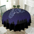 Aquarius Constellation Print Waterproof Round Tablecloth